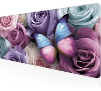 Tapis De Souris Violet,Sous Main Bureau Papillon Tapis De Souris XXL Gaming 1600x800x3mm Protege Bureau Avec Base AntidéRapante,Durable Et ImperméAble Tissu Texturé Microtissu AméLiore PréCision Y1-4