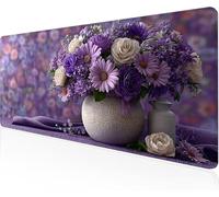 Tapis De Souris Violet,Sous Main Bureau Vase Tapis De Souris XXL Gaming 1200x600x3mm Protege Bureau Avec Base AntidéRapante,Durable Et ImperméAble Tissu Texturé En Microtissu AméLiore PréCision Y1-11