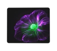 Tapis de souris violet vert phosphorescent avec bords cousus, confortable avec base en caoutchouc antidérapant, lavable, accessoires de bureau pour ordinateur, ordinateur portable, bureau 17,8 x 21,8