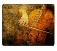 Tapis De Souris, Violoncelle Classique Joué avec des Textures Et des Partitions Gamer Mouse Pad Portable Souris De Gaming Stable Tapis Souris pour Souris Bureau 25X30Cm