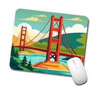Tapis De Souris, Voyage Au Golden Gate Bridge À San Francisco Lavable Mouse Pad Bords Cousus sous Main Bureau pour Ordinateur Bureau Claviers 25X30cm