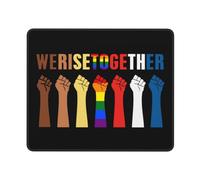 Tapis De Souris We Rise Together Equality Social Mousepad Anti-Dérapant Tapis De Bureau Comfortable sous-Main pour Claviers Travail Voyage 25X30CM