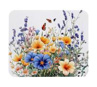 Tapis De Souris Wild Flower Butterfly Pattern Accessoires De Jeu Imperméable Mousepad Portable Tapis Souris pour Bureau Travail Jeu M