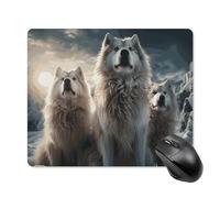 Tapis de souris Wolf Tribe avec bords cousus - Tapis de souris lavable en tissu antidérapant - Design parfait pour les jeux, les ordinateurs portables, le travail de bureau