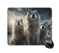 Tapis de souris Wolf Tribe avec bords cousus - Tapis de souris lavable en tissu antidérapant - Design parfait pour les jeux, les ordinateurs portables, le travail de bureau