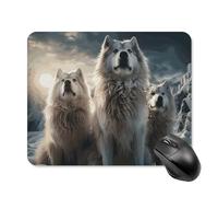 Tapis de souris Wolf Tribe avec bords cousus - Tapis de souris lavable en tissu antidérapant - Design parfait pour les jeux, les ordinateurs portables, le travail de bureau