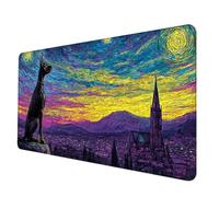 Tapis de Souris XXL 100 x 50 cm, Imperméable Tapis Souris Bleu Mousepad Chien Motif Accessoires Gaming 3MM Bords Cousus Base en Caoutchouc Antidérapant Surface pour Bureau/Maison, Gamer -hjw2506ON