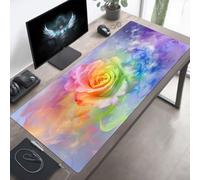 Tapis de Souris XXL 100 x 50 cm, Tapis de Souris Gamer Couleur, Grand sous Main, Base en Caoutchouc Antidérapante, Bords Cousus, Imperméable Mouse Pad Fleur, Améliorer Précision PjY4637 P-V