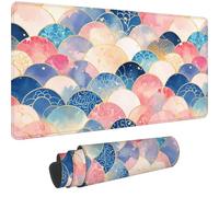Tapis de Souris XXL 1000 x 500 mm 2025 Neuf Grand Tapis Souris Rose avec à Bords Cousus, Gaming Mouse Pad Imperméable,Améliore la Précision et la Vitesse pour Mouse Pad et Claviers,Bleu,-j77i