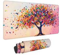 Tapis de Souris XXL 1000 x 500 mm 2025 Neuf Grand Tapis Souris Rose avec à Bords Cousus,Gaming Mouse Pad Imperméable,Précision,Vitesse et Confort - pour Mouse Pad et Claviers,Arbre de la Vie,-DD 1821
