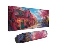 Tapis de Souris XXL 1000 x 500 mm Tapis de Souris Rose Accessoire Bureau Travail La Vie dans Une Petite Ville, Résistant à Usure, Gaming Accessoire avec Base en Caoutchouc Antidérapante -TL7159