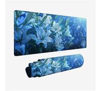 Tapis de Souris XXL 1000x400, Tapis Souris Lis sous Main Bureau, Mouse Pad Blanc Mousepad Imperméable, Desk Mat Antidérapant, sous Main avec Bords Surpiqués, Accessoire Bureau, Cadeau Femme H2-725