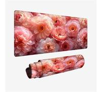 Tapis de Souris XXL 1000x400, Tapis Souris Rose sous Main Bureau, Mouse Pad Pivoine Mousepad Imperméable, Desk Mat Antidérapant, sous Main avec Bords Surpiqués, Accessoire Bureau, Cadeau Femme H2-95