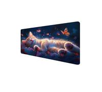 Tapis de Souris XXL 1000x400x3 mmChat Tapis Souris Gaming, Bords Cousus Mouse Pad, Base en Caoutchouc Antidérapante Desk Mat, pour PC, Portable Améliore Précision et la Vitesse, (Papillon) D1-534