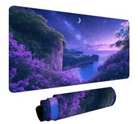 Tapis de Souris XXL 1000x400x3mm Tapis de Souris Gaming avec Base AntidéRapante ImperméAble à l'eau, Gamer Mouse Pad, Accessoire Bureau, Précision-Vitesse-Confort, Plantes sur La Plage #L1821