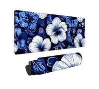 Tapis de Souris XXL 1000x500 mm Fleur Tapis Souris Gamer Lis Imperméable Mouse Pad avec Base en Caoutchouc Antidérapant Gaming Accessoires Bureau Mouse Pad à Bords Cousus pour Gamer Cadeau Homme S-43