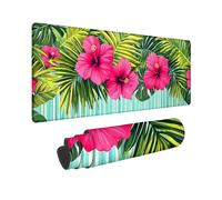 Tapis de Souris XXL 1000x500 mm Lis Tapis Souris Gamer Fleur Imperméable Mouse Pad avec Base en Caoutchouc Antidérapant Gaming Accessoires Bureau Mouse Pad à Bords Cousus pour Gamer Cadeau Homme T-08