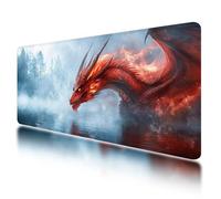 Tapis de Souris XXL 1000x500 mm, Tapis de Souris Animal avec Caoutchouc Antidérapant et Imperméable, sous Main Bureau Dragon à Bords Cousus, Améliore la Précision et Vitesse, pour Gamer, Bureau, O-28