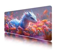 Tapis de Souris XXL 1000x500 mm, Tapis de Souris Couleur avec Caoutchouc Antidérapant et Imperméable, Sous Main Bureau Dragon à Bords Cousus, Améliore la Précision et Vitesse, pour Gamer, Bureau, -606