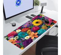 Tapis de Souris XXL 1000x500mm, Tapis de Souris de Jeu Fleurs éclatantes | Portable Améliore la précision et la Vitesse, Lis Tapis de Bureau Antidérapante Pour Le Bureau Et La Maison
