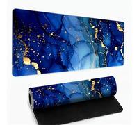 Tapis de Souris XXL 1000x500x2mm Liquide d'or Bleu,Grand Tapis de Clavier Antidérapant avec Bords Cousus,Tapis de Souris de Jeu pour la Maison et Le Bureau