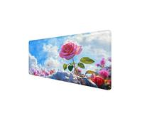 Tapis de Souris XXL 1000x500x3 mmCiel Tapis Souris Gaming, Bords Cousus Imperméable Mouse Pad, Base en Caoutchouc Antidérapante Desk Mat, pour PC, Gamer Améliore Précision et la Vitesse, (Rose) D1-808