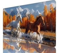 Tapis de Souris XXL 1000x500x3mm, Gaming Tapis de Souris Blanc, Extended sous Main Bureau avec Base en Caoutchouc Antidérapante, Gaming Mouse Pad pour Gamer, Ordinateur, PC, Cadeau, Cheval 3-8278