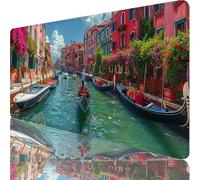 Tapis de Souris XXL 1000x500x3mm, Gaming Tapis de Souris Bleu, Extended Sous Main Bureau avec Base en Caoutchouc Antidérapante, Gaming Mouse Pad pour Gamer, Ordinateur, PC, Cadeau Homme, Venise 1-8539