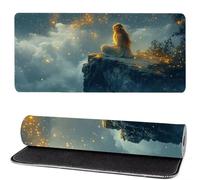 Tapis de Souris XXL 1000x500x3mm Luciole, Tapis de Souris Gaming Fille, Amélioration de la Précision et de la Vitesse, Mouse Pad Gaming Base en Caoutchouc Antidérapant, Décoration de Bureau MM-863