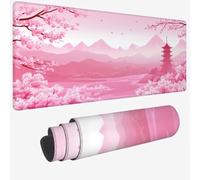 Tapis de Souris XXL 1000x500x3mm, Rose Grand Tapis de Souris avec Imperméable et Caoutchouc Antidérapant Tour sous Main Bureau à Bords Cousus, Améliore la Précision et la Vitesse pour Gamer W-515