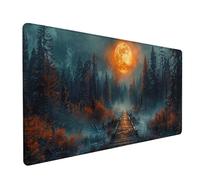 Tapis de Souris XXL 1000x500x3mm, Rouge Tapis de Souris Gaming avec Surface en Caoutchouc Antidérapant, Améliore la Précision et la Vitesse, PC Gamer et Accessoire Bureau, Cadeau Homme, Soleil O-2003