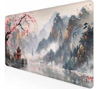 Tapis de Souris XXL 1000x500x3MM Tapis de Souris Gamer Japon Paysage, Accessoires Bureau avec Base Antidérapante et Bords Cousus, Deco, Cadeau Anniversaire Homme, Mousepad pour Computer -z1c09V7
