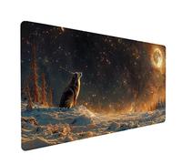 Tapis de Souris XXL 1000x500x3mm, Vert Tapis de Souris Gaming avec Surface en Caoutchouc Antidérapant, Améliore la Précision et la Vitesse, PC Gamer et Accessoire Bureau, Cadeau Homme, Loup 4-9213