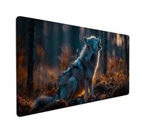 Tapis de Souris XXL 1000x500x3mm, Vert Tapis de Souris Gaming avec Surface en Caoutchouc Antidérapant, Améliore la Précision et la Vitesse, PC Gamer et Accessoire Bureau, Cadeau Homme, Loup 6-7173