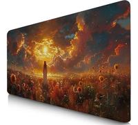 Tapis de Souris XXL 100x50cm Croyance Tapis de Souris Gaming, sous Main Bureau Gaming Paysage Accessoire Bureau Base en Caoutchouc Antidérapant Surface Confort, Mouse Pad pour PC, Cadeau Femme F0-596