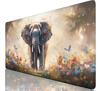 Tapis de Souris XXL 100x50cm, Gris Tapis de Souris Gaming, sous Main Bureau Gaming Éléphant Mouse Pad avec Coutures sur Les Bords, Antidérapant Mouse Pad Accessoire Bureau pour Gamer, Maison Y8-806