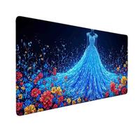 Tapis de Souris XXL 1200 x 600mm Bleu Tapis de Souris Robe de mariée Mouse Pad Gaming en Caoutchouc Antidérapant, Accessoires Bureau, Mouse Pad Haute Précision et Vitesse pour PC/Gamer (Bleu) 618309h