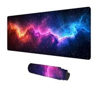 Tapis de Souris XXL 1200x600 mm Aurore Tapis Souris Gamer Nuit étoilée Accessoire Bureau, Imperméable Mouse Pad Gaming avec Base Caoutchouc Antidérapant et Bords Cousus Convient pour Cadeau Homme F-60