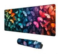 Tapis de Souris XXL 1200x600 mm Coloré Tapis Souris Gamer Papillon Accessoire Bureau Imperméable Mouse Pad Gaming avec Base Caoutchouc Antidérapant et Bords Cousus Convient pour Cadeau Homme E-13