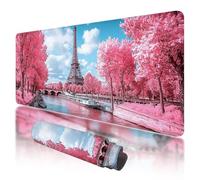 Tapis de Souris XXL 1200x600 mm, Grand Tapis de Souris Rose avec Imperméable et Caoutchouc Antidérapant, sous Main Bureau Paris à Bords Cousus, Améliore la Précision et la Vitesse pour Gamer, T-60