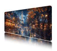 Tapis de Souris XXL 1200x600 mm, Tapis de Souris Rétro avec Caoutchouc Antidérapant et Imperméable, Sous Main Bureau Paris à Bords Cousus, Améliore la Précision et la Vitesse, pour Gamer, Bureau, I-70