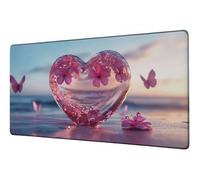 Tapis de Souris XXL 1200x600 mm Tapis Souris Gamer Amour Grand sous Main Bureau Accessoire Fleur Mouse Pad avec Base Anti-Dérapage sous Main Imperméable Mouse Pad, pour Études Gaming Bureau D-237