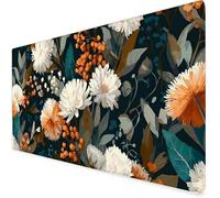 Tapis De Souris xxl 1200x600x3mm, blanc Grand Tapis De Souris Gamer, Tapis Souris fleur Avec éTanche Base En Caoutchouc AntidéRapante,Tapis De Bureau Lavable Pour éTudes, Gaming.IdéAl Cadeau Homme A19