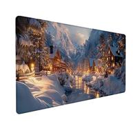 Tapis de Souris XXL 1200x600x3mm, Blanc Tapis de Souris Gaming avec Surface en Caoutchouc Antidérapant, Améliore la Précision et la Vitesse, Accessoire Bureau, Cadeau Homme, ScèNe De Neige 5-3710