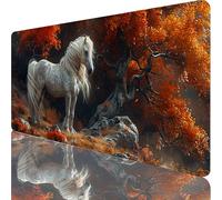 Tapis de Souris XXL 1200x600x3mm, Gaming Tapis de Souris Blanc, Extended sous Main Bureau avec Base en Caoutchouc Antidérapante, Gaming Mouse Pad pour Gamer, Ordinateur, PC, Cadeau, Cheval R-2252