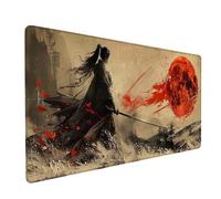 Tapis de Souris XXL 1200x600x3mm, Rouge Tapis de Souris Gaming avec Surface en Caoutchouc Antidérapant, Améliore la Précision et la Vitesse, PC Gamer et Accessoire Bureau, Cadeau Homme, Soleil I-7087