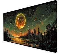 Tapis De Souris XXL 1200x600x3mm, Science - Fiction Grand Tapis De Souris Gamer, Tapis Souris Lune avec Base en Caoutchouc AntidéRapante,Tapis De Bureau pour éTudes, Gaming.IdéAl Cadeau Homme A496