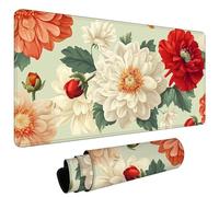 Tapis de Souris XXL 1200x600x3mm Tapis de Souris Gaming avec Base AntidéRapante ImperméAble à l'eau, Gamer Mouse Pad, Accessoire Bureau, Précision-Vitesse-Confort pour Tous, Pivoine Œuf De Canard #L21