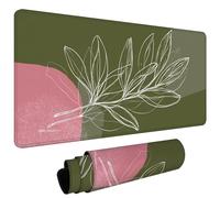 Tapis de Souris XXL 1200x600x3mm Tapis de Souris Gaming avec Base AntidéRapante ImperméAble à l'eau, Gamer Mouse Pad, Accessoire Bureau, Précision-Vitesse-Confort pour Tous Types Résumé Vert L#L1001