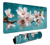 Tapis de Souris XXL 1200x600x3mm Tapis de Souris Gaming avec Base AntidéRapante ImperméAble à l'eau, Gamer Mouse Pad, Accessoire Bureau, Précision-Vitesse-Confort, ŒufCanard FleurPoirier #L165